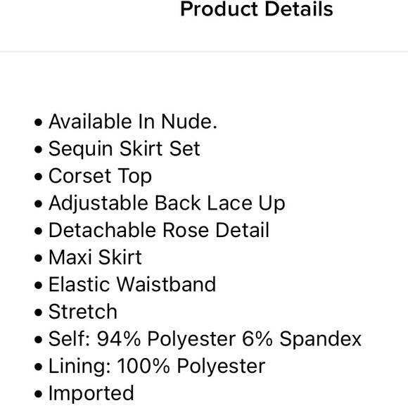 NWTS Fashion Nova In Your Dreams Sequin Skirt Set - Nude Size XS - Picture 4 of 4